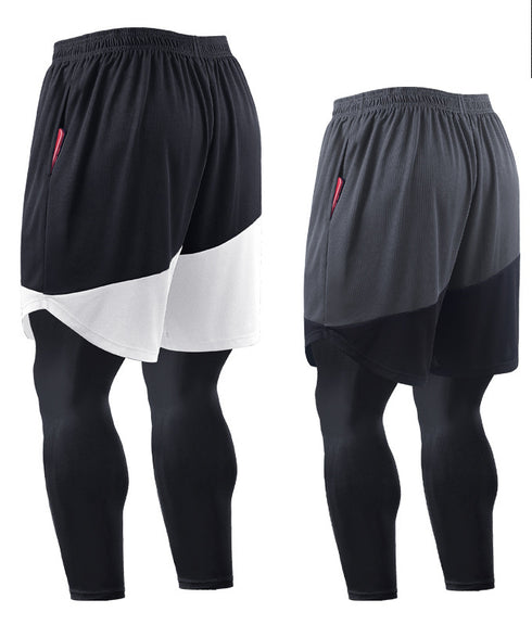 Causal Men's 2 in 1 Gym Workout Compression Pants