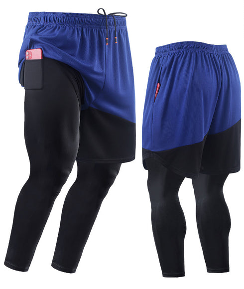 Causal Men's 2 in 1 Gym Workout Compression Pants