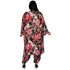 Chest Wrap Cape Print Women's Plus Size 3 Piece Lounge Set