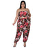 Chest Wrap Cape Print Women's Plus Size 3 Piece Lounge Set