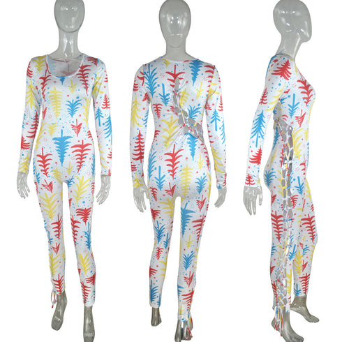 Christmas Pattern Women's Plus Size Two Piece Outfits