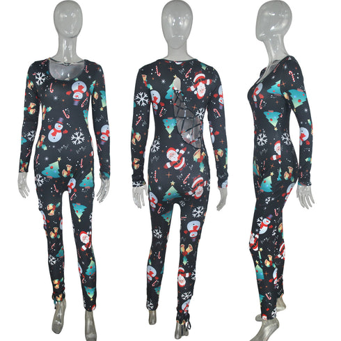 Christmas Pattern Women's Plus Size Two Piece Outfits