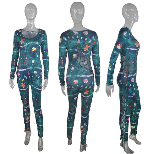 Christmas Pattern Women's Plus Size Two Piece Outfits