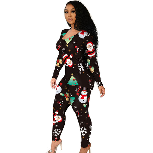 Christmas Pattern Women's Plus Size Two Piece Outfits