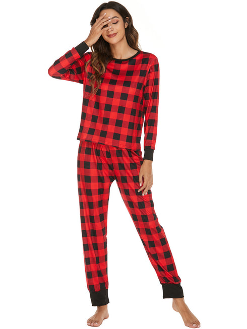 Christmas Print Sleepwear Women's Loungewear Pajama Sets