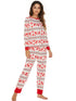 Christmas Print Sleepwear Women's Loungewear Pajama Sets