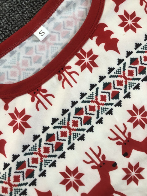 Christmas Print Sleepwear Women's Loungewear Pajama Sets