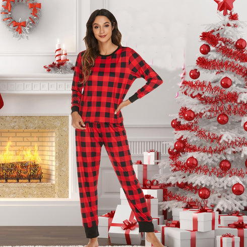 Christmas Print Sleepwear Women's Loungewear Pajama Sets