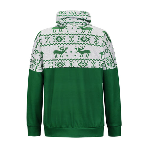 Christmas Printed Women's Pullover Top Turtleneck