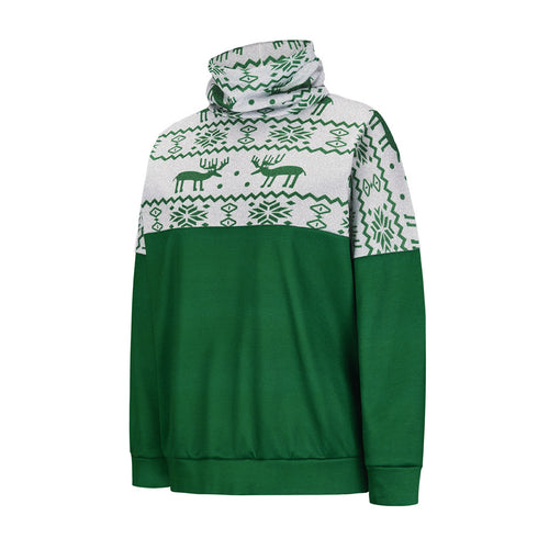 Christmas Printed Women's Pullover Top Turtleneck