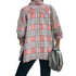 Classical Lapel Women's Plaid Jacket Button Shirts Coats