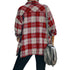 Classical Lapel Women's Plaid Jacket Button Shirts Coats