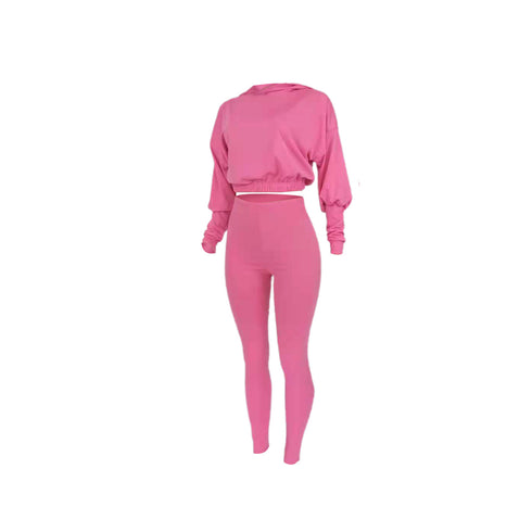 Club Women's Sexy Two Piece Outfits Long Sleeve Top Pants Set