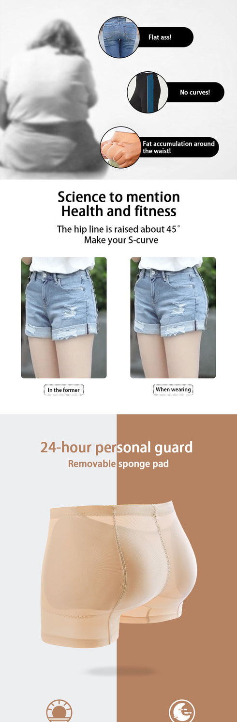 Comfy Breathable Women's Butt Lifter Hip Pads Short Underwear
