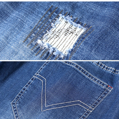 Comfy Loose Plus Size Mid Waist Denim Shorts For Men