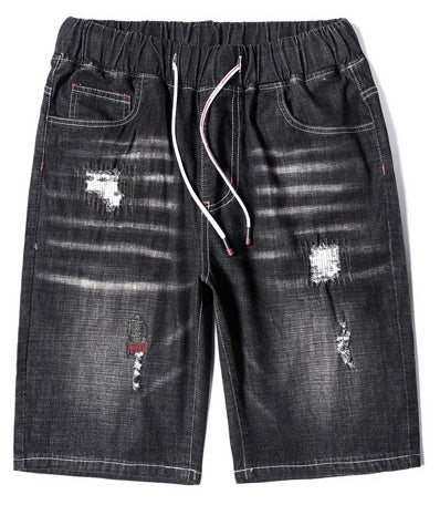 Comfy Loose Plus Size Mid Waist Denim Shorts For Men