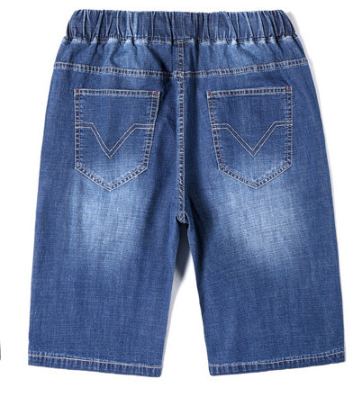 Comfy Loose Plus Size Mid Waist Denim Shorts For Men