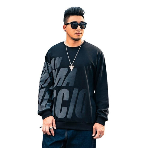 Cool Men's Fleece Hip Hop Print Causal Plus Size Sweatshirts