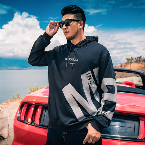 Cool Men's Hip Hop Print Causal Plus Size Hoodies