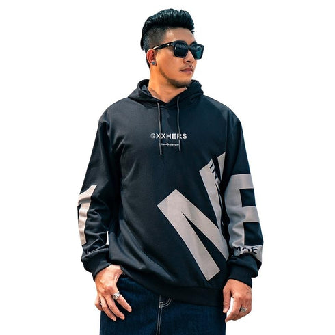 Cool Men's Hip Hop Print Causal Plus Size Hoodies