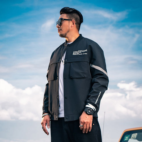 Cotton Men's Windbreaker Plus Size Baseball Jacket