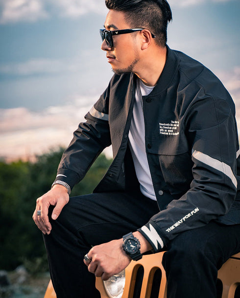 Cotton Men's Windbreaker Plus Size Baseball Jacket