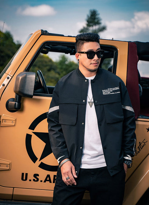 Cotton Men's Windbreaker Plus Size Baseball Jacket