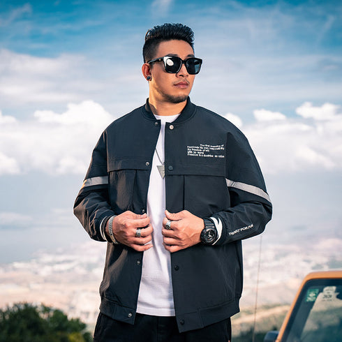 Cotton Men's Windbreaker Plus Size Baseball Jacket
