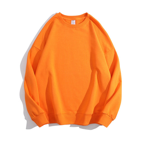 Plain Casual Crewneck Loose Unisex Pullover Sweatshirts