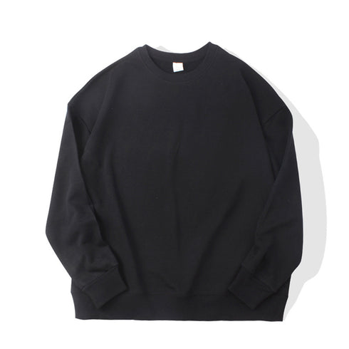 Plain Casual Crewneck Loose Unisex Pullover Sweatshirts