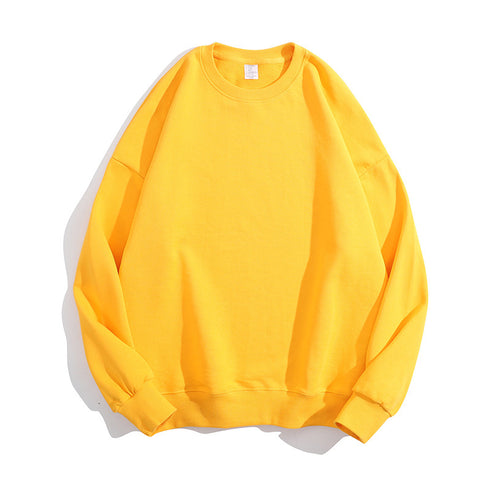 Plain Casual Crewneck Loose Unisex Pullover Sweatshirts