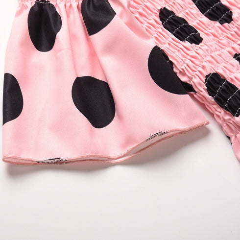 Cute Women's Elastic Printed Wave Dot Long Dress