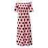 Cute Women's Elastic Printed Wave Dot Long Dress