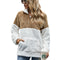 Cute Women's Patchwork Pullover Plush Loose Tops