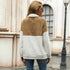 Cute Women's Patchwork Pullover Plush Loose Tops