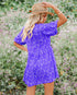Cute Women's Puff Sleeve Round Neck Print Floral Dresses