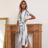 Cute Women's Round Neck Slit Tie-dye Print Dresses