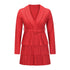 Elegant Women's Long Sleeve Pleated Medium Length Dress