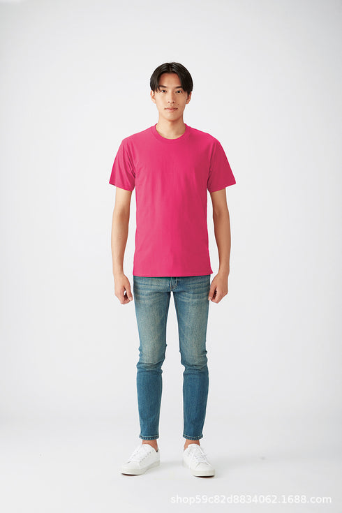 Unisex Breathable Basic Crewneck Plus Size Casual T-Shirt