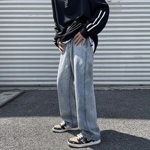 Fashion Baggy Men's Washed Casual Loose Denim Jeans