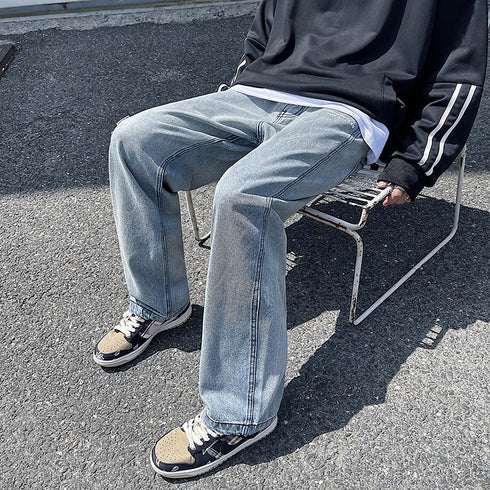 Fashion Baggy Men's Washed Casual Loose Denim Jeans