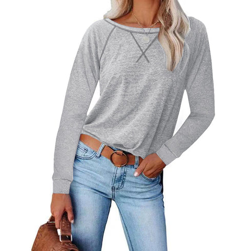 Fashion Color Matching Women's Long Sleeved Sweatshirt