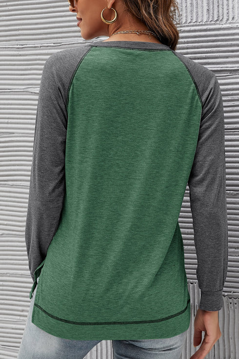 Fashion Color Matching Women's Long Sleeved Sweatshirt