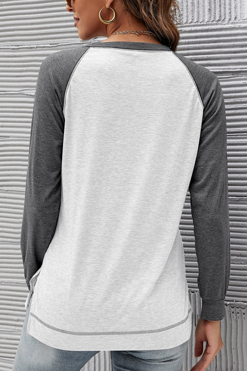 Fashion Color Matching Women's Long Sleeved Sweatshirt