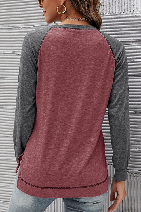 Fashion Color Matching Women's Long Sleeved Sweatshirt