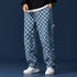Fashion Loose Fit Comfort Casual Plaid Denim Jeans