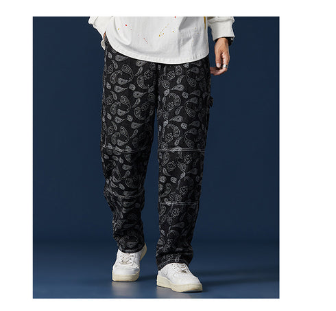 Fashion Loose Fit Comfort Casual Plaid Denim Jeans