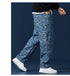 Fashion Loose Fit Comfort Casual Plaid Denim Jeans
