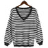 Fashion Loose Sweater Pullover V Neck Sweater Women's Knit Tops