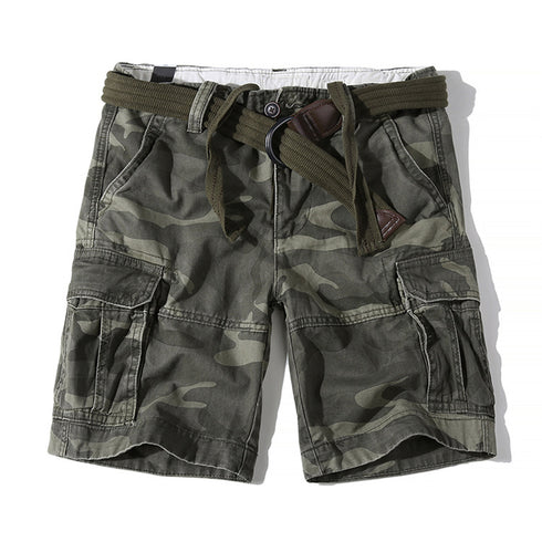 Fashion Men's Loose Camo Cargo Shorts with Belt